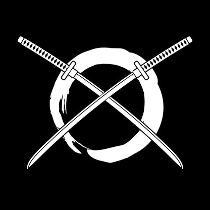 Fine Carving Stickers Enso Circle Samurai Katana Zen Japanese Glass Stickers