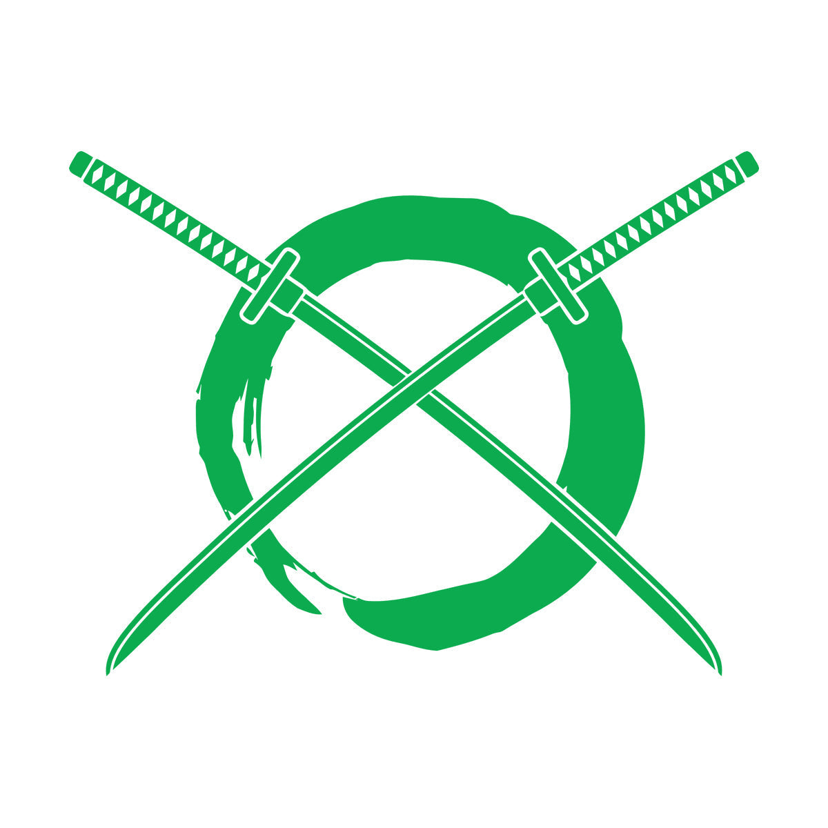 Fine Carving Stickers Enso Circle Samurai Katana Zen Japanese Glass Stickers