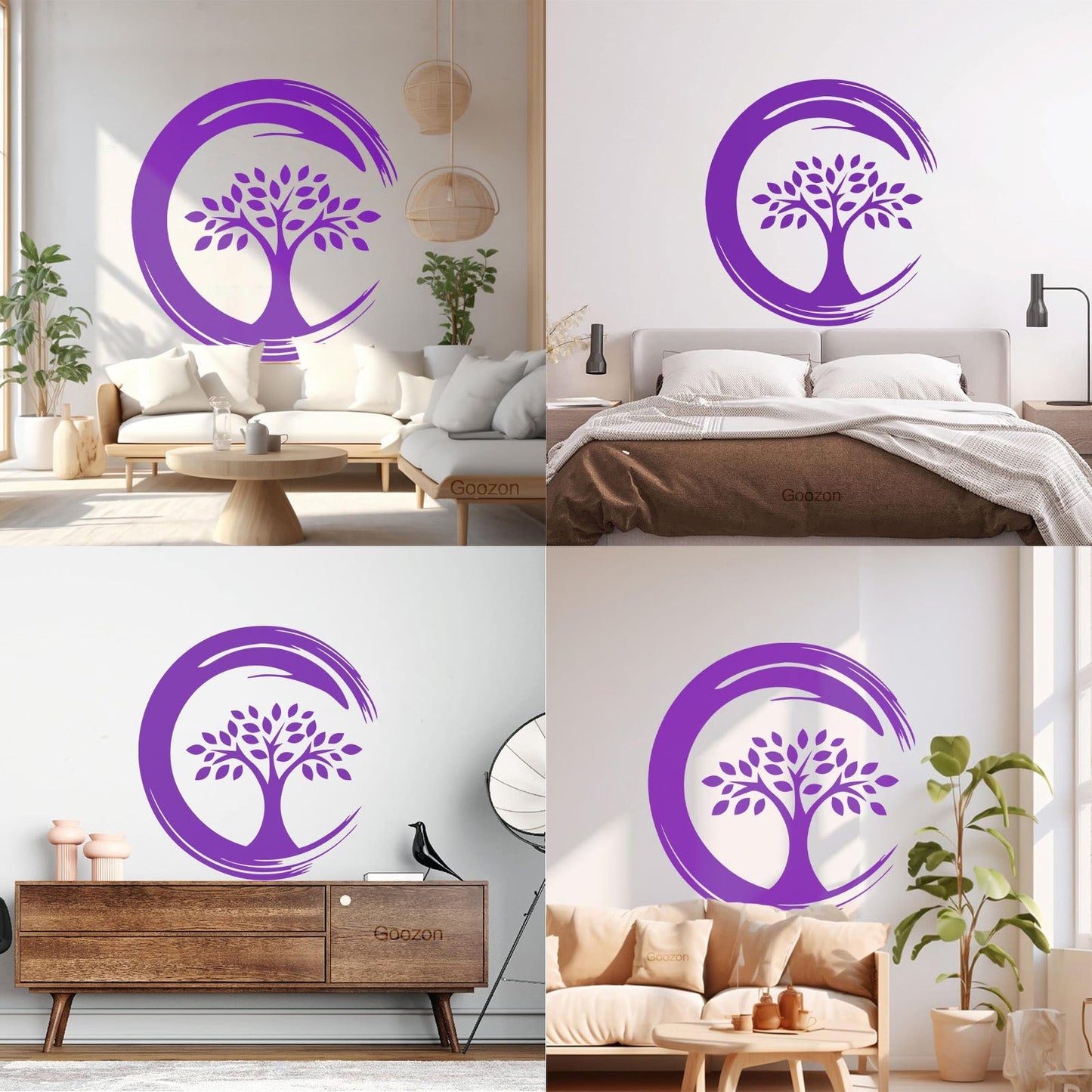Wall Stickers Enso Circle Symbol Buddhism Religion Tree Store Decoration