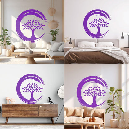 Wall Stickers Enso Circle Symbol Buddhism Religion Tree Store Decoration
