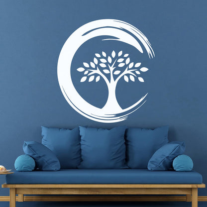 Wall Stickers Enso Circle Symbol Buddhism Religion Tree Store Decoration