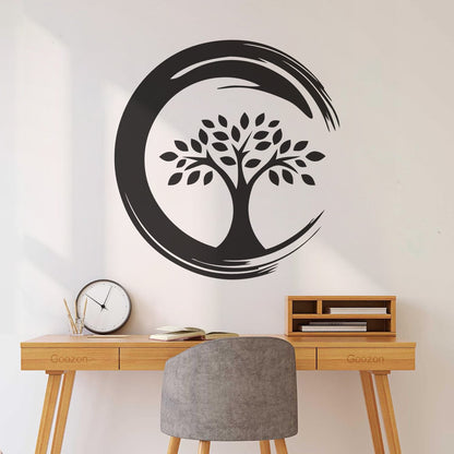 Wall Stickers Enso Circle Symbol Buddhism Religion Tree Store Decoration