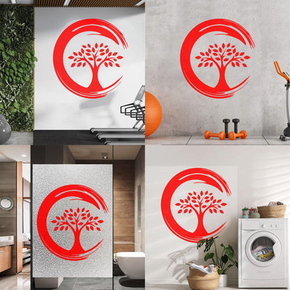 Wall Stickers Enso Circle Symbol Buddhism Religion Tree Store Decoration