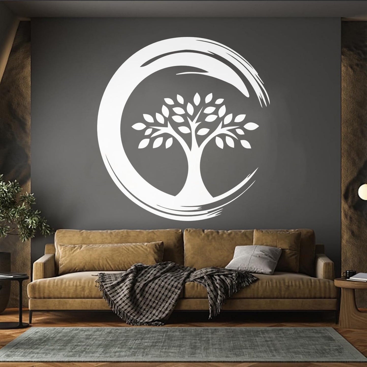 Wall Stickers Enso Circle Symbol Buddhism Religion Tree Store Decoration