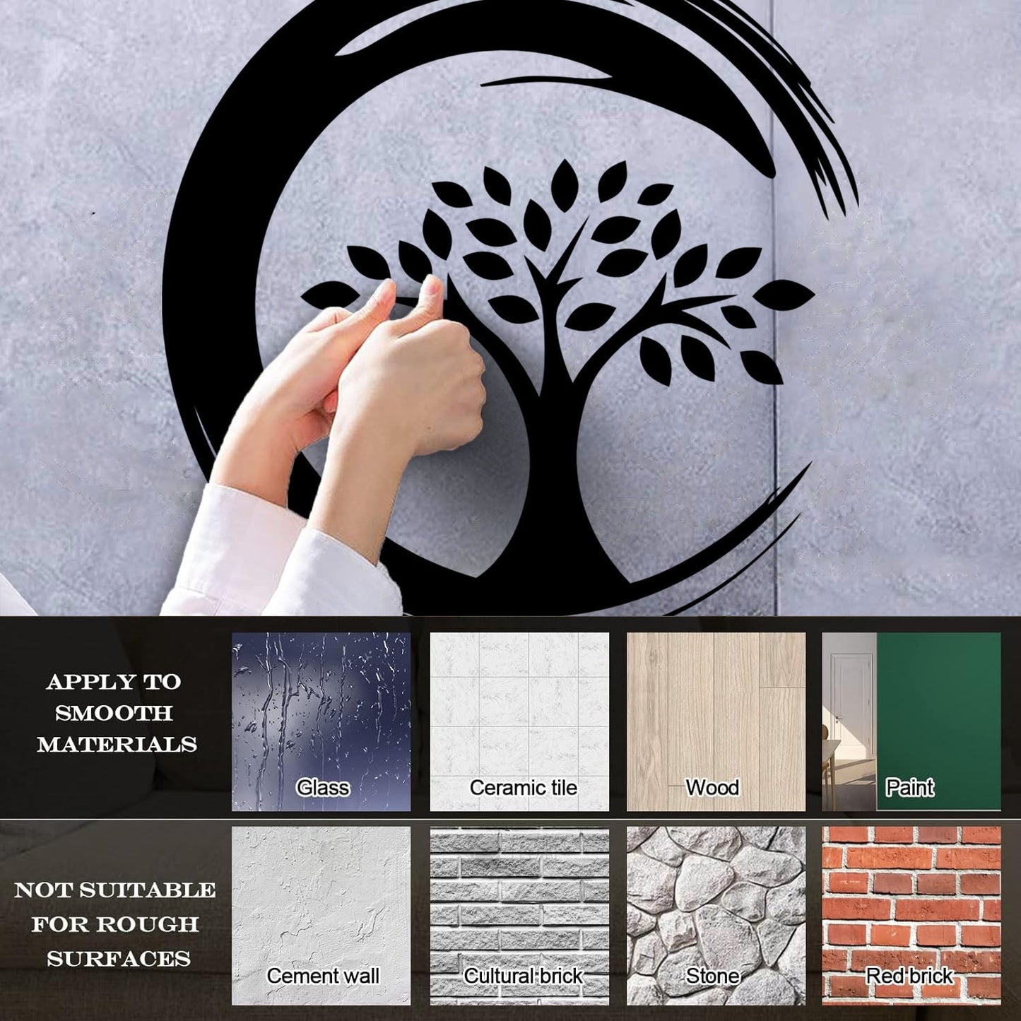 Wall Stickers Enso Circle Symbol Buddhism Religion Tree Store Decoration