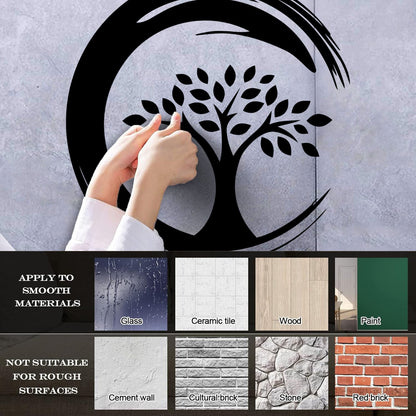 Wall Stickers Enso Circle Symbol Buddhism Religion Tree Store Decoration