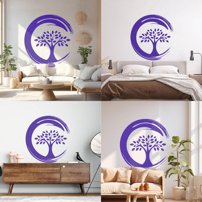 Wall Stickers Enso Circle Symbol Buddhism Religion Tree Store Decoration
