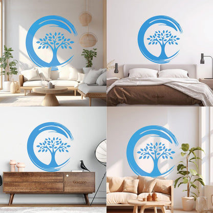Wall Stickers Enso Circle Symbol Buddhism Religion Tree Store Decoration