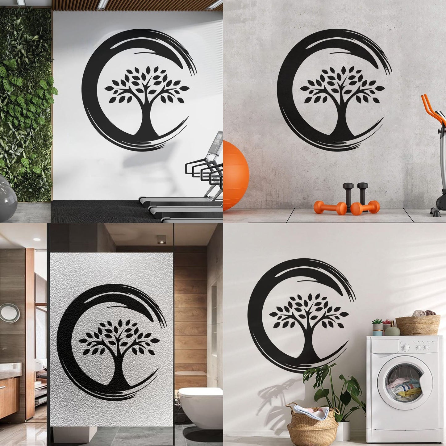 Wall Stickers Enso Circle Symbol Buddhism Religion Tree Store Decoration