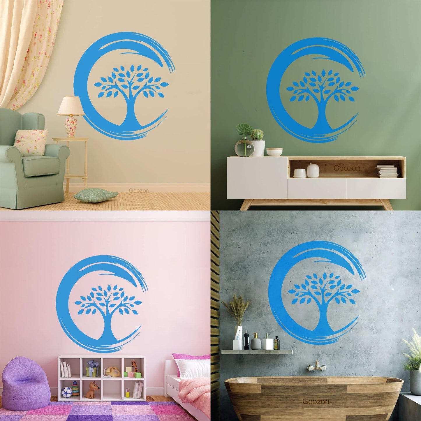 Wall Stickers Enso Circle Symbol Buddhism Religion Tree Store Decoration