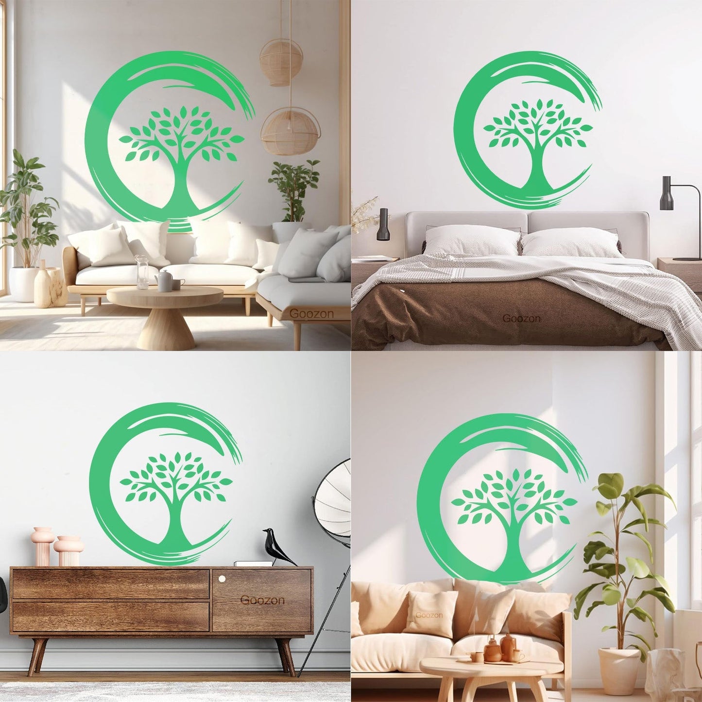 Wall Stickers Enso Circle Symbol Buddhism Religion Tree Store Decoration