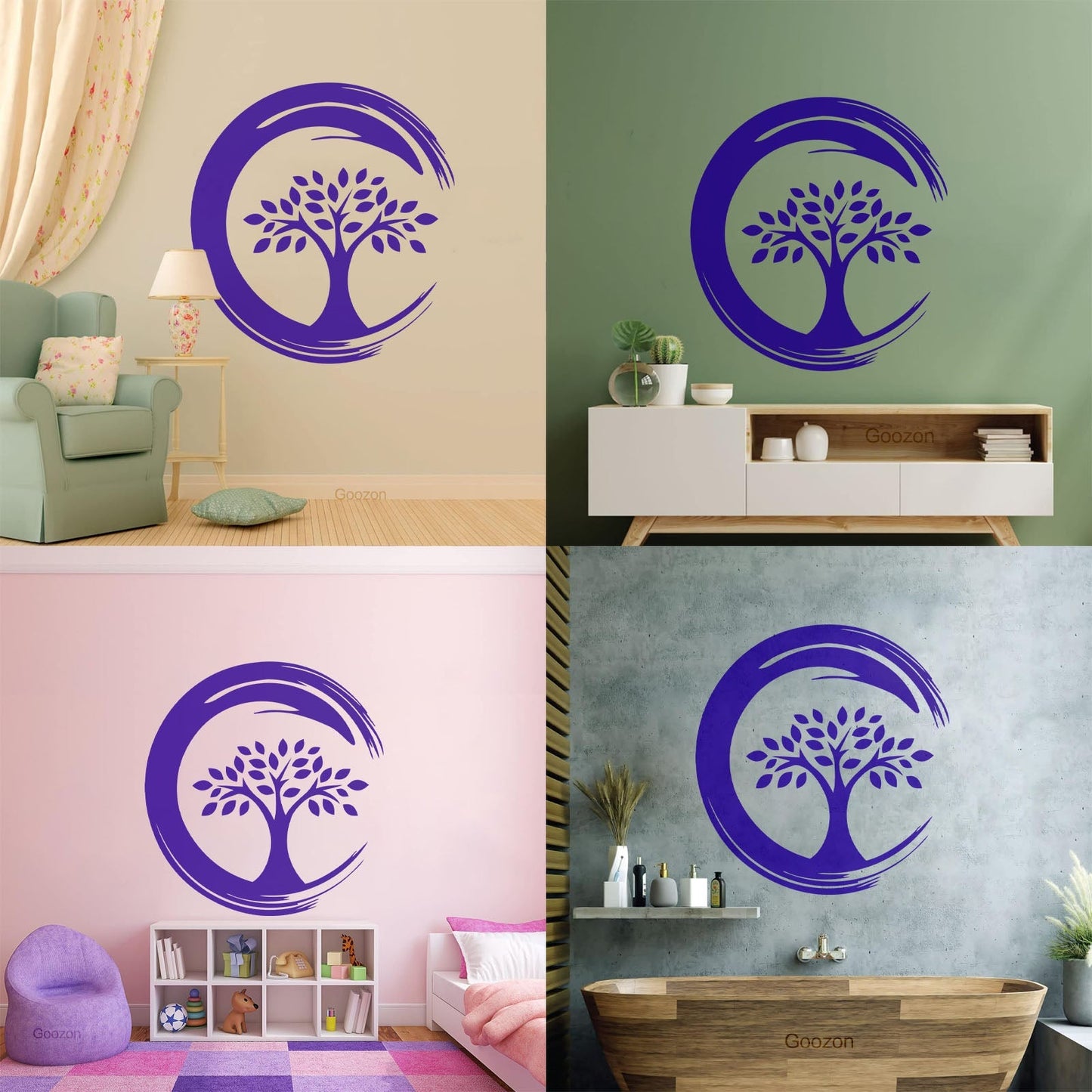 Wall Stickers Enso Circle Symbol Buddhism Religion Tree Store Decoration