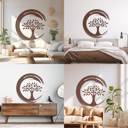 Wall Stickers Enso Circle Symbol Buddhism Religion Tree Store Decoration