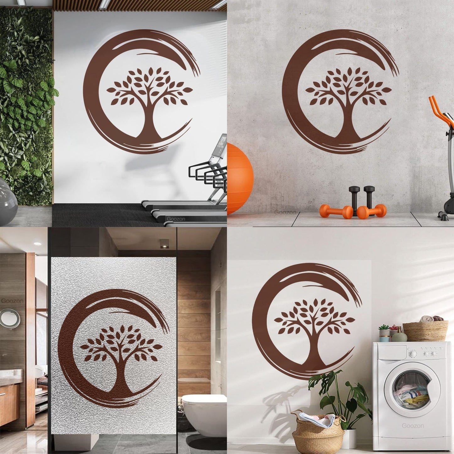 Wall Stickers Enso Circle Symbol Buddhism Religion Tree Store Decoration