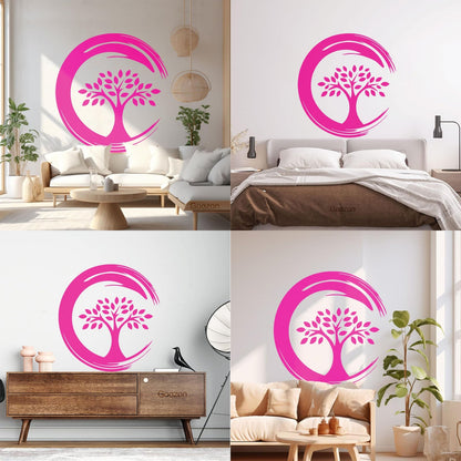 Wall Stickers Enso Circle Symbol Buddhism Religion Tree Store Decoration