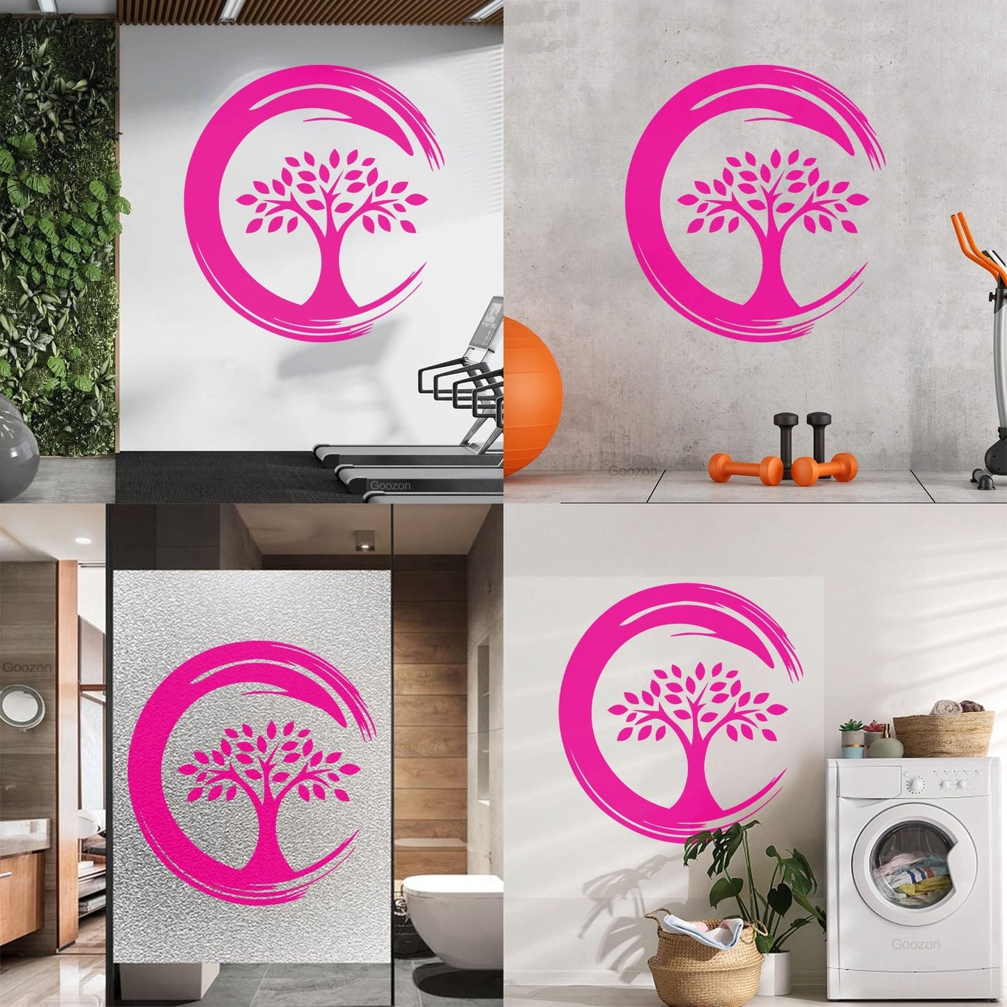 Wall Stickers Enso Circle Symbol Buddhism Religion Tree Store Decoration