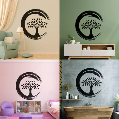 Wall Stickers Enso Circle Symbol Buddhism Religion Tree Store Decoration