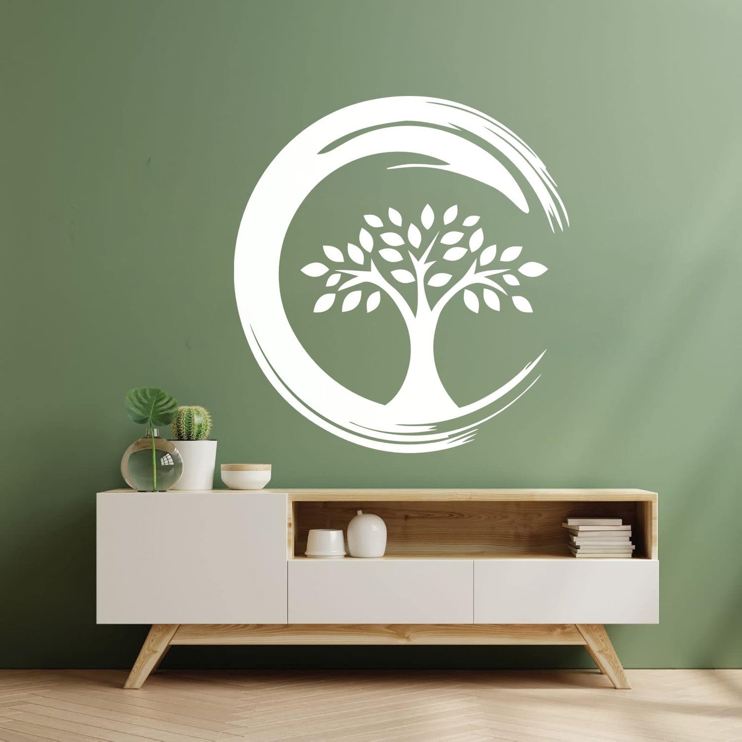 Wall Stickers Enso Circle Symbol Buddhism Religion Tree Store Decoration