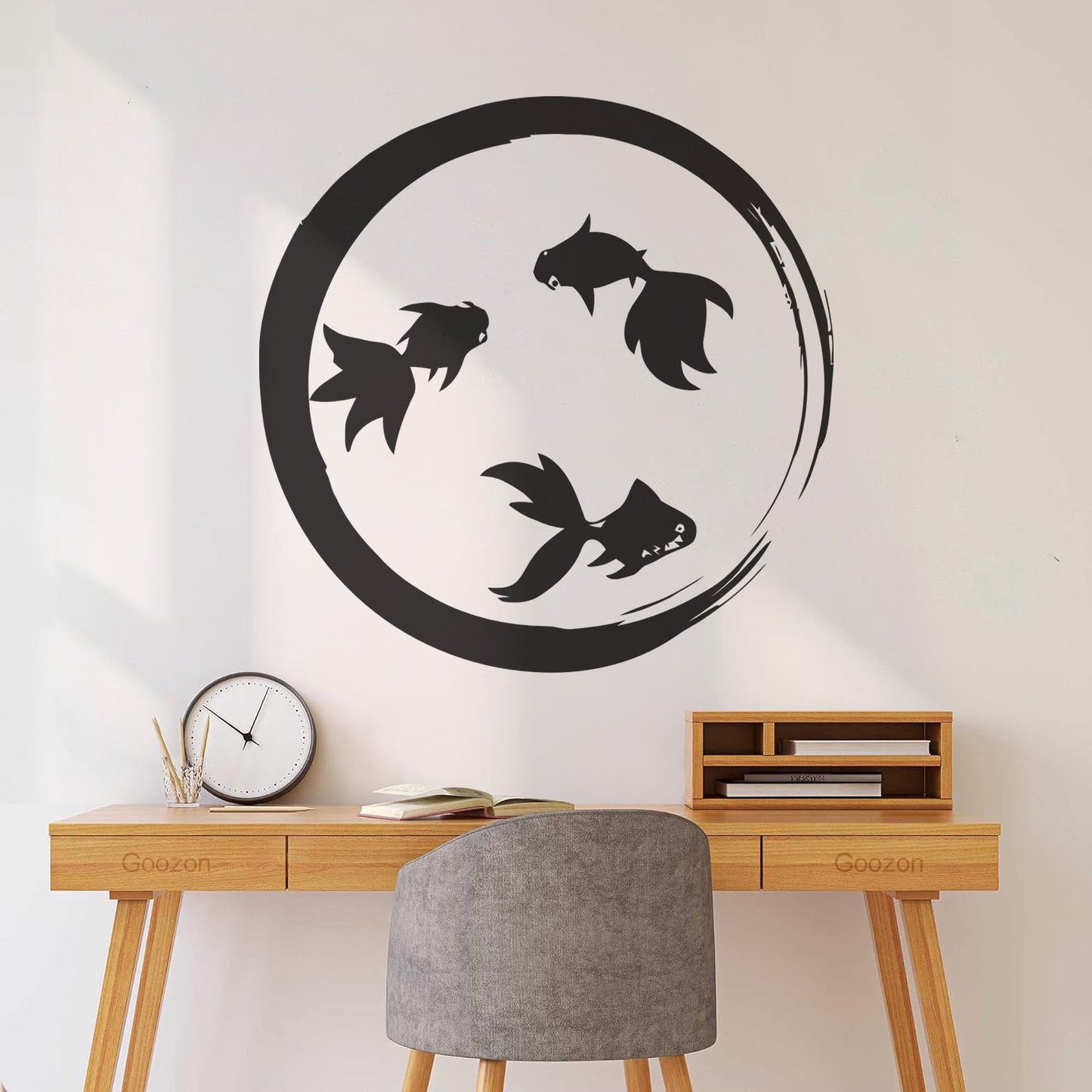 Lettering Stickers Enso Zen Circle Goldfish Aquarium Buddhism Equipped With Transfer Film Kit