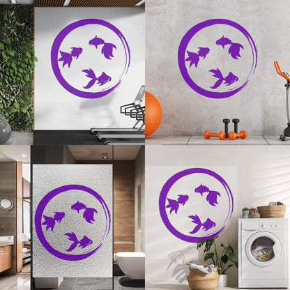 Lettering Stickers Enso Zen Circle Goldfish Aquarium Buddhism Equipped With Transfer Film Kit