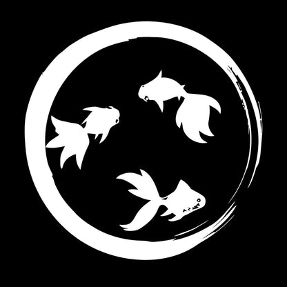 Lettering Stickers Enso Zen Circle Goldfish Aquarium Buddhism Equipped With Transfer Film Kit