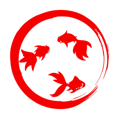 Lettering Stickers Enso Zen Circle Goldfish Aquarium Buddhism Equipped With Transfer Film Kit