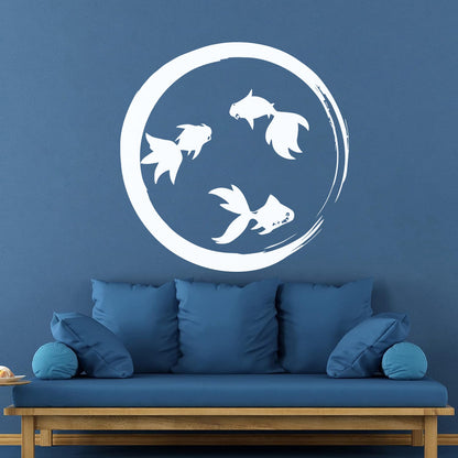 Lettering Stickers Enso Zen Circle Goldfish Aquarium Buddhism Equipped With Transfer Film Kit