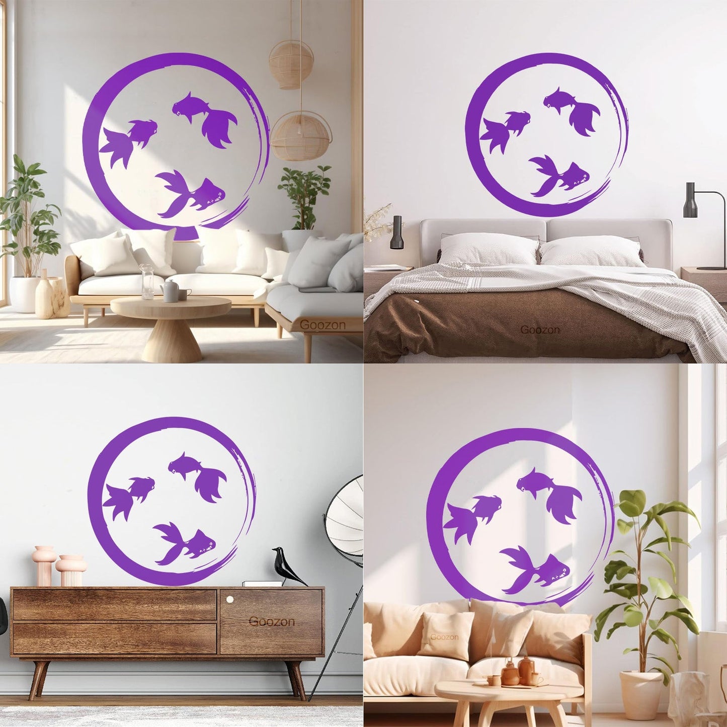 Lettering Stickers Enso Zen Circle Goldfish Aquarium Buddhism Equipped With Transfer Film Kit