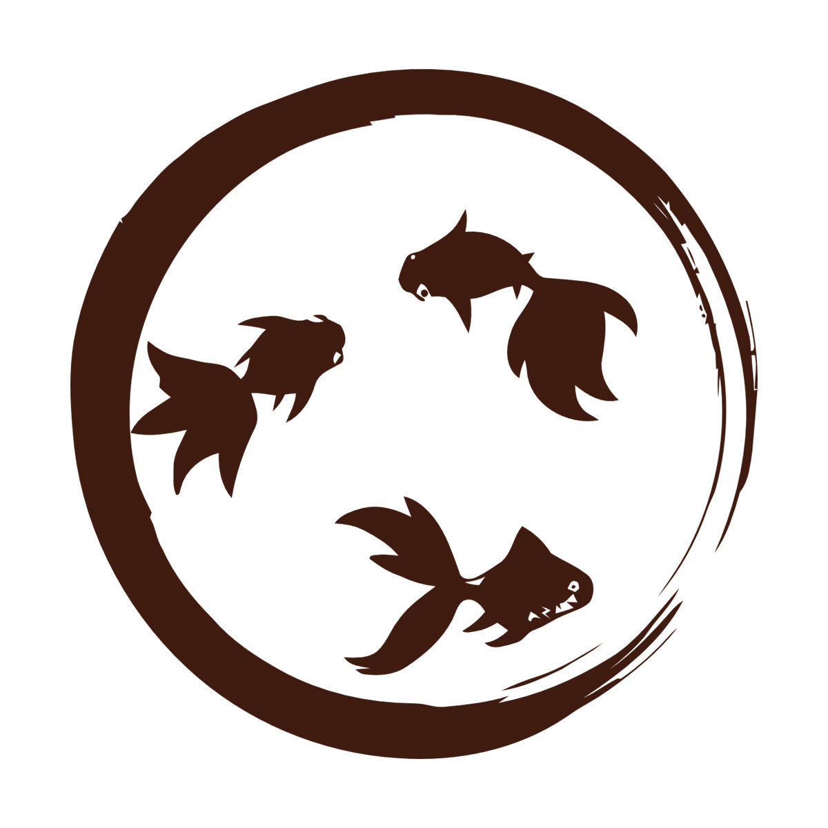 Lettering Stickers Enso Zen Circle Goldfish Aquarium Buddhism Equipped With Transfer Film Kit