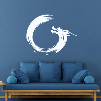 Wall Decals Paster Paper Enso Circle Zen Om Dragon Oriental Meditation Relaxation Easy Installation