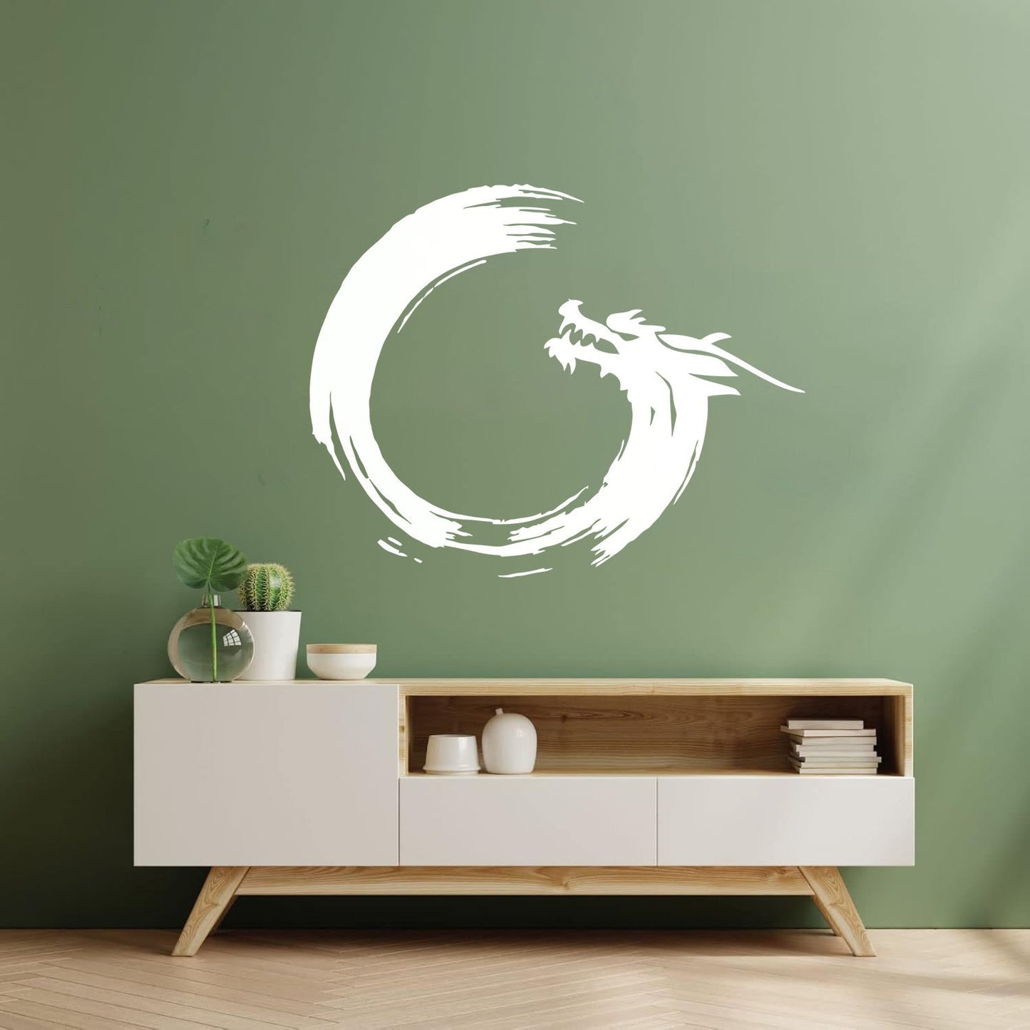 Wall Decals Paster Paper Enso Circle Zen Om Dragon Oriental Meditation Relaxation Easy Installation