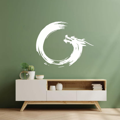 Wall Decals Paster Paper Enso Circle Zen Om Dragon Oriental Meditation Relaxation Easy Installation