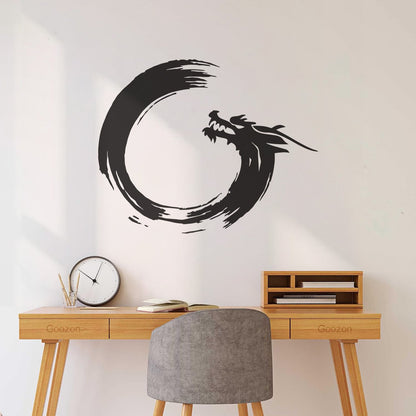 Wall Decals Paster Paper Enso Circle Zen Om Dragon Oriental Meditation Relaxation Easy Installation