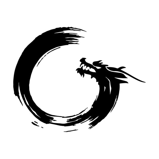 Wall Decals Paster Paper Enso Circle Zen Om Dragon Oriental Meditation Relaxation Easy Installation