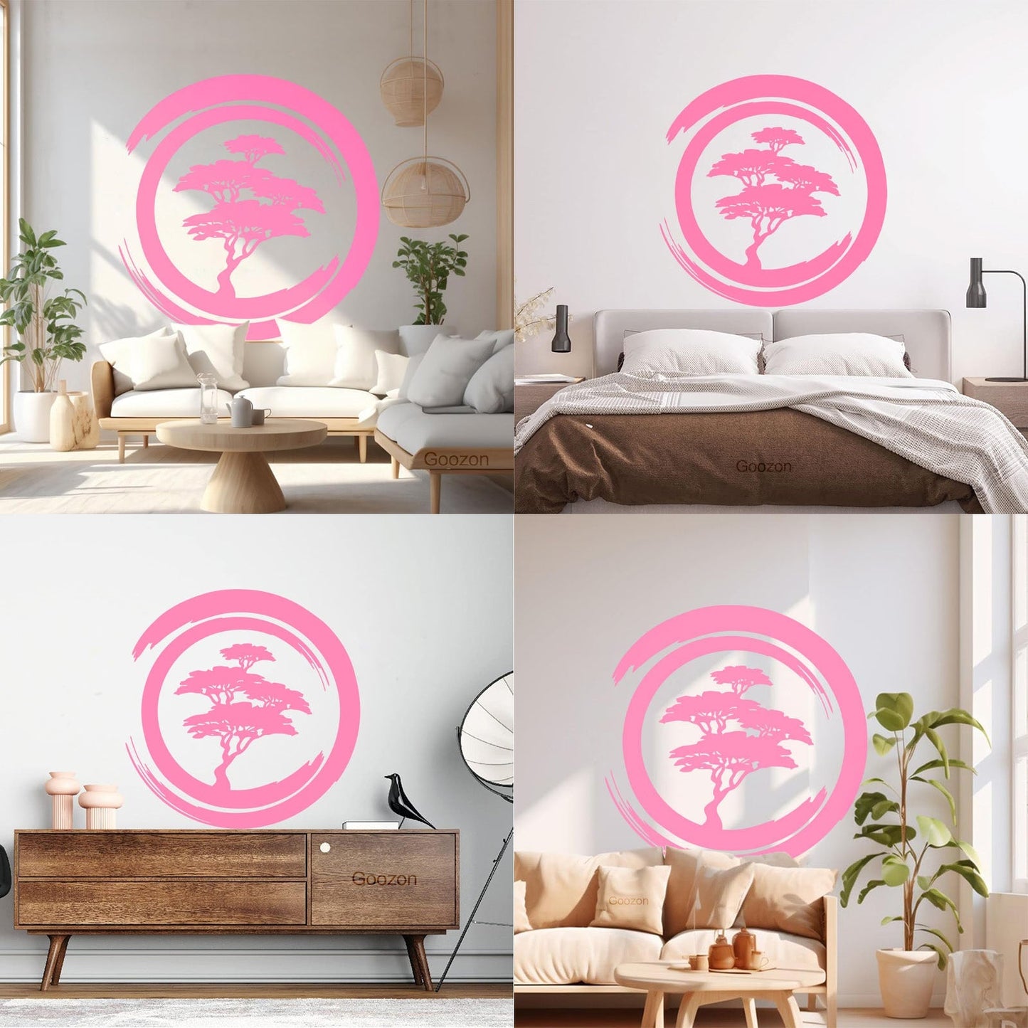 Vinyl Wall Stickers Enzo Circle Zen Tree Mediation Japan Art Mural Painting
