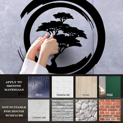 Vinyl Wall Stickers Enzo Circle Zen Tree Mediation Japan Art Mural Painting