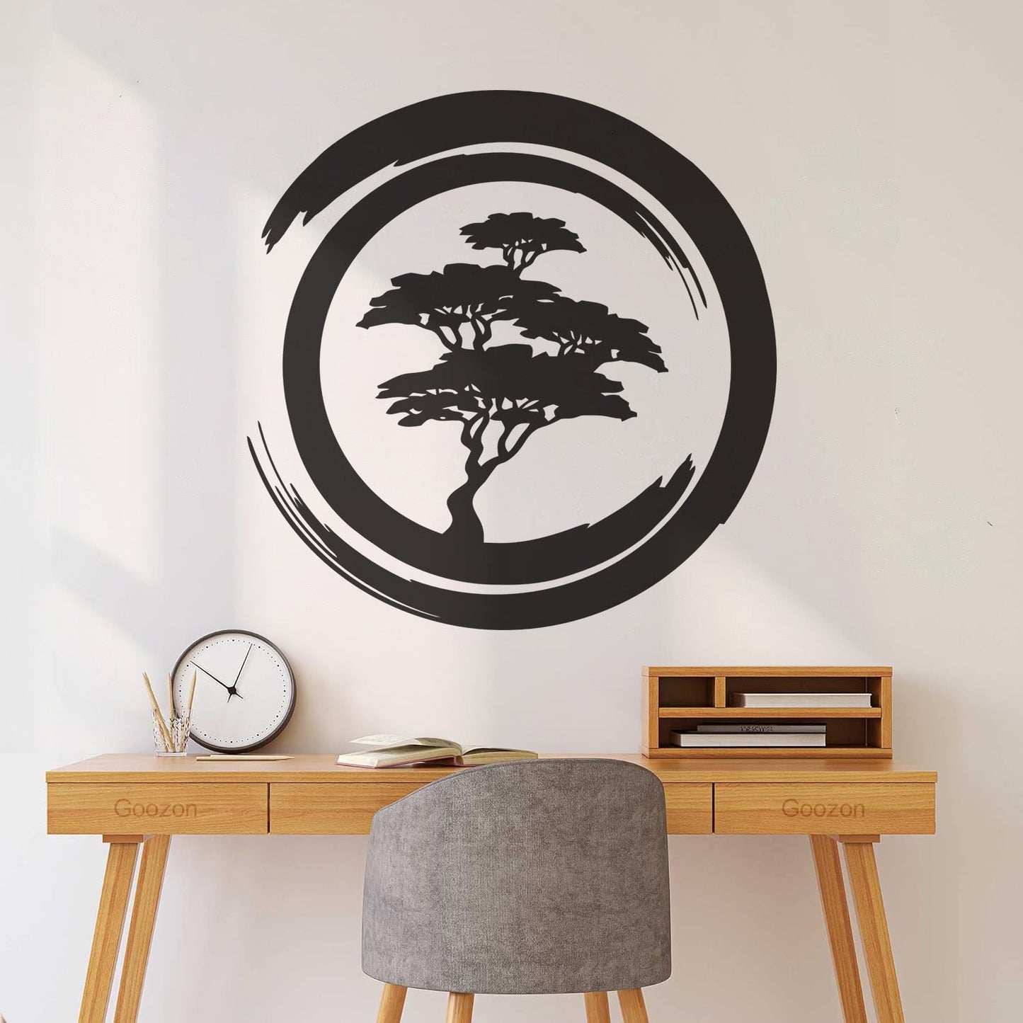 Vinyl Wall Stickers Enzo Circle Zen Tree Mediation Japan Art Mural Painting