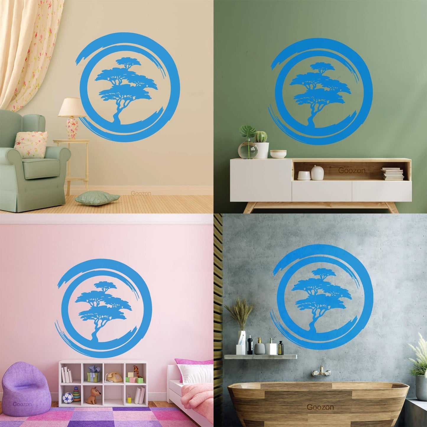 Vinyl Wall Stickers Enzo Circle Zen Tree Mediation Japan Art Mural Painting