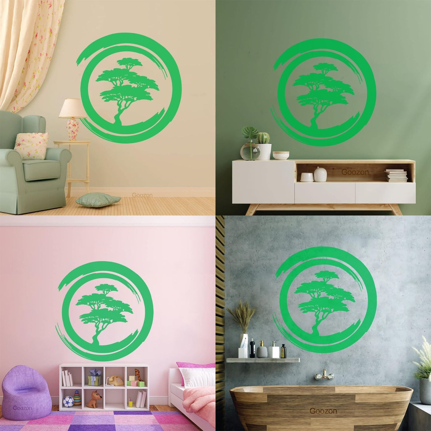 Vinyl Wall Stickers Enzo Circle Zen Tree Mediation Japan Art Mural Painting