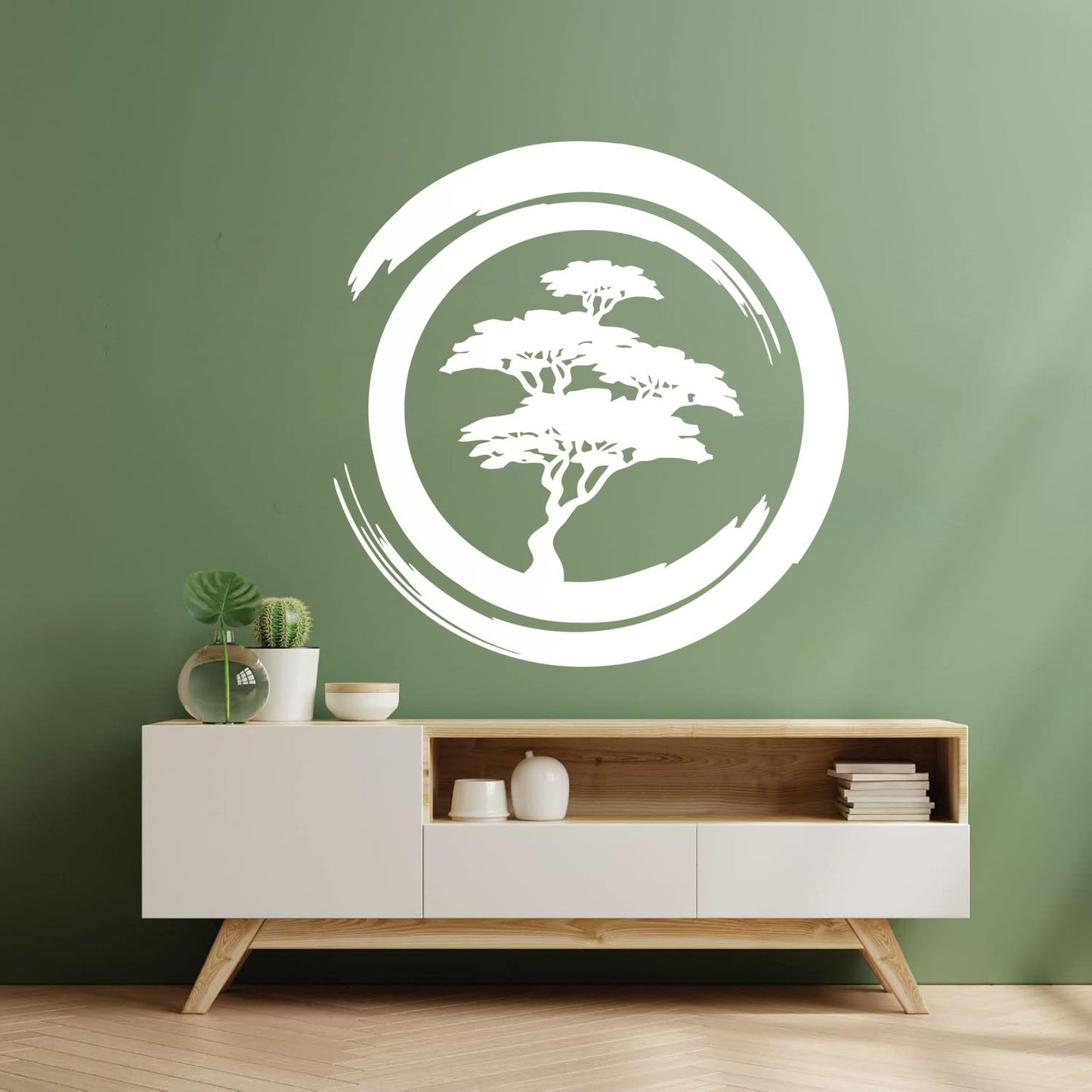 Vinyl Wall Stickers Enzo Circle Zen Tree Mediation Japan Art Mural Painting