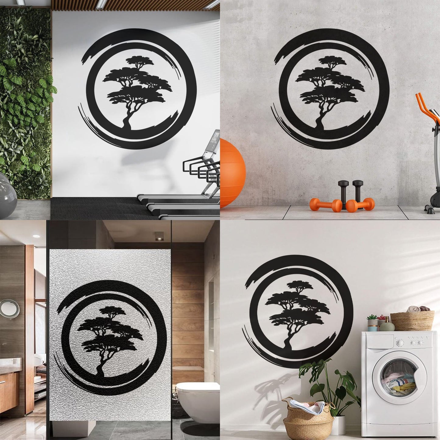 Vinyl Wall Stickers Enzo Circle Zen Tree Mediation Japan Art Mural Painting