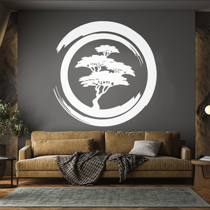 Vinyl Wall Stickers Enzo Circle Zen Tree Mediation Japan Art Mural Painting