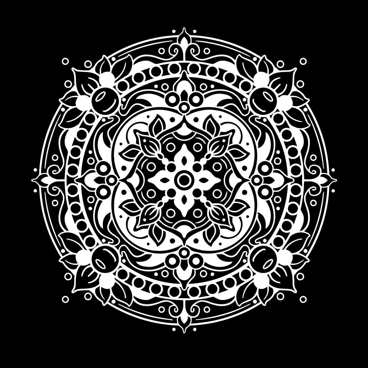 Engraving Decals Floral Mandala Mantra Ornament Meditation Room It Won'T Fall Off