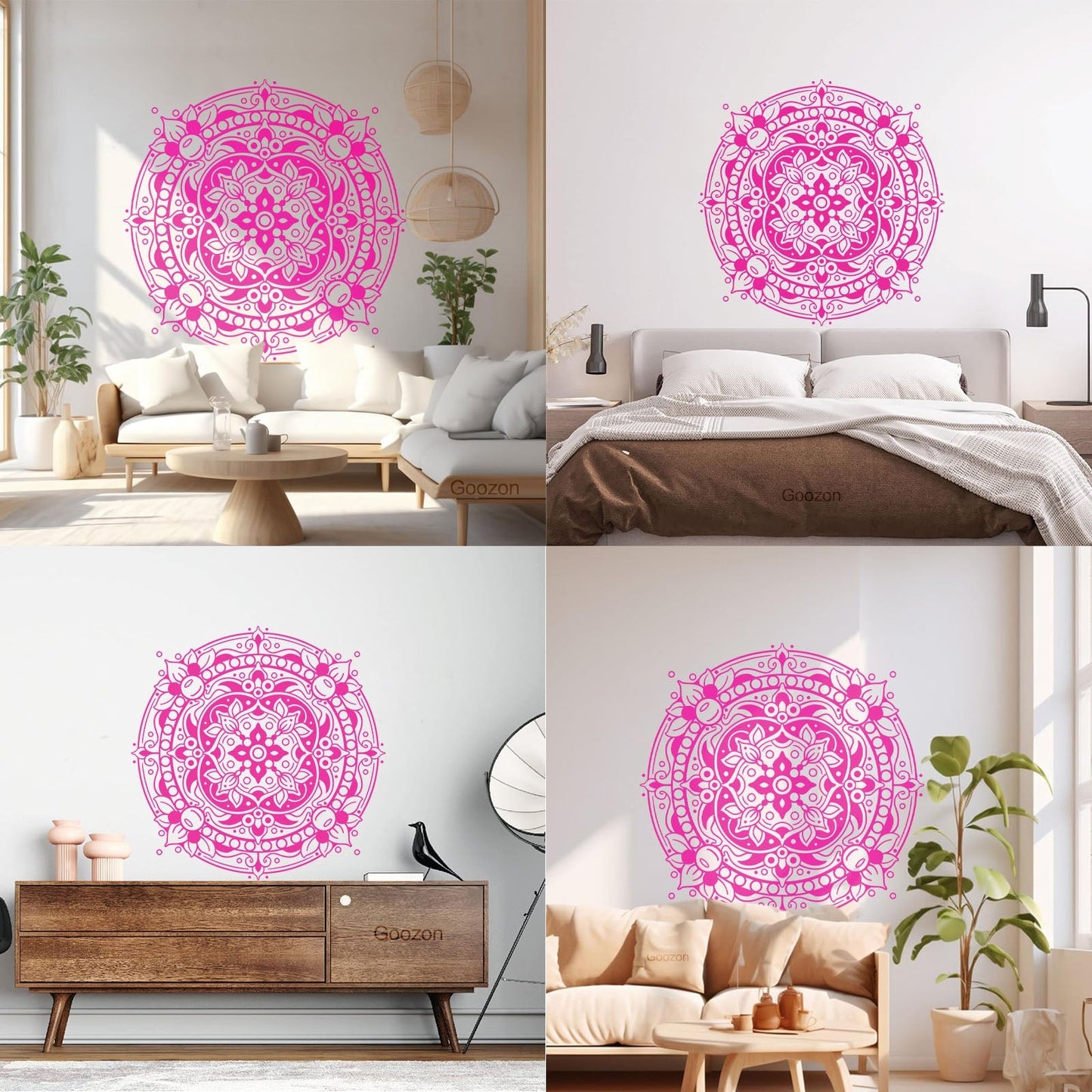 Engraving Decals Floral Mandala Mantra Ornament Meditation Room It Won'T Fall Off
