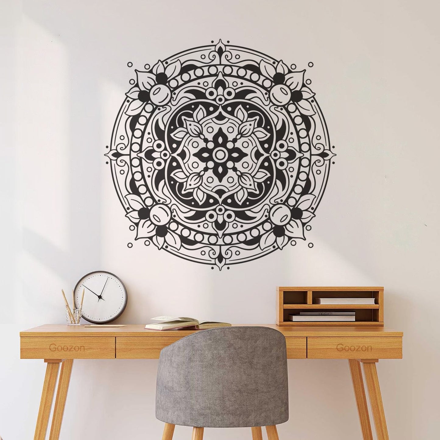 Engraving Decals Floral Mandala Mantra Ornament Meditation Room It Won'T Fall Off
