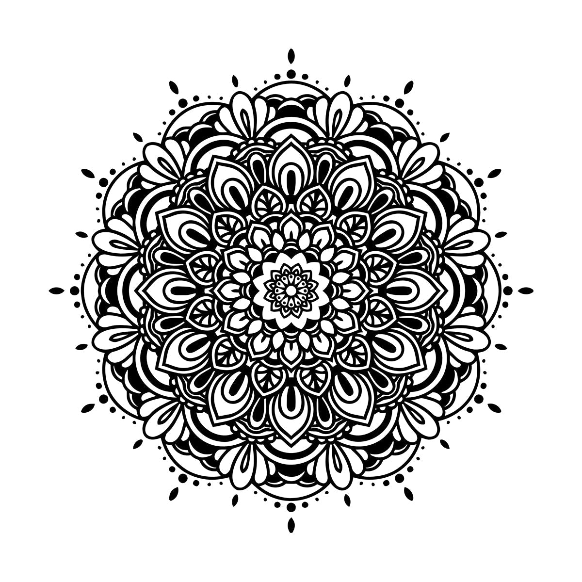 Wall Stickers Paster Paper Floral Ornament Pattern Beautiful Mandala Can Modify And Add Information