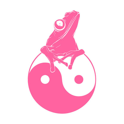 Fine Carving Decals Frog Silhouette Yin Yang Zen Asian Style Window Decals