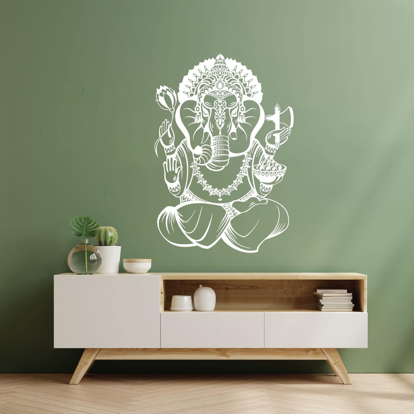 Wall Decals Pvc Ganesha Elephant Hinduism Hindu God Removable Without Leaving Glue