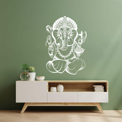 Wall Decals Pvc Ganesha Elephant Hinduism Hindu God Removable Without Leaving Glue