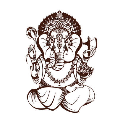 Wall Decals Pvc Ganesha Elephant Hinduism Hindu God Removable Without Leaving Glue